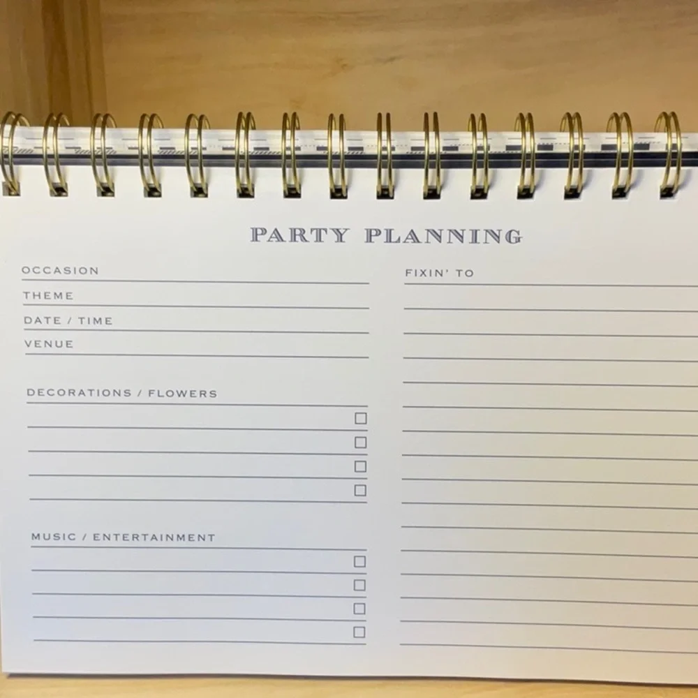 Draper James party planner w/stand-18 parties: tips/ideas, checklists, playlists